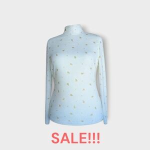 Karen Scott, NWT, Long Sleeved, Mock Neck, With Gold Christmas Trees, Size 1X